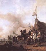 WOUWERMAN, Philips Cavalry at a Sutler's Booth (mk25) oil painting reproduction